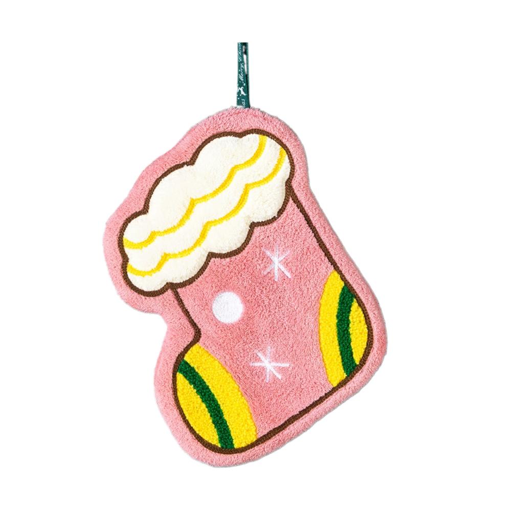 Christmas Hand Towel Set Cartoon Gingerbread Snowman Design Coral Fleece Material Home Kitchen Bathroom Decoration