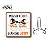 Bathroom Countertop Ornament Halloween Wooden Table Sign, Cute Spooky Ghost Plaque with Autumn Home Decorations Metal Stand for Kitchen Shelf