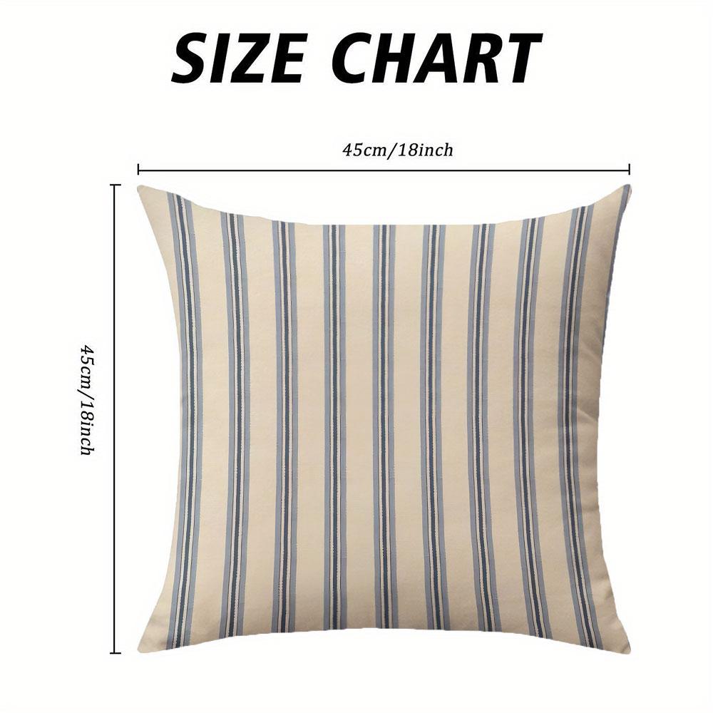 Blue Stripe Square Jacquard Pillow Cover for Sofa Office Waist Cushion Cover Home Decorative Pillowcase