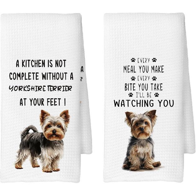 Long-Haired Dachshund Kitchen Towels Set of 2, Dog Gifts for Women, Dachshund Gifts, Dog Lover Mom Gift Tea Towels Kitchen Hand Towels 16x24 Inch for