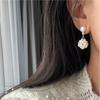 Hand-woven Flower Ball Natural Freshwater Pearl Earrings Women's French Retro High-end Temperament Fashion Stud Earrings Flower