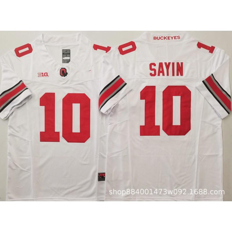 Mens Ohio State Buckeyes Rugby Jersey Training Shirt Cotton Blend Embroidered Football Uniform College Team Practice