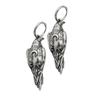 Viking Retro Silver Crescent Moon Raven Bird Dangle Earrings Necklace Set for Men Women Goth Halloween Pagan Witch Jewelry