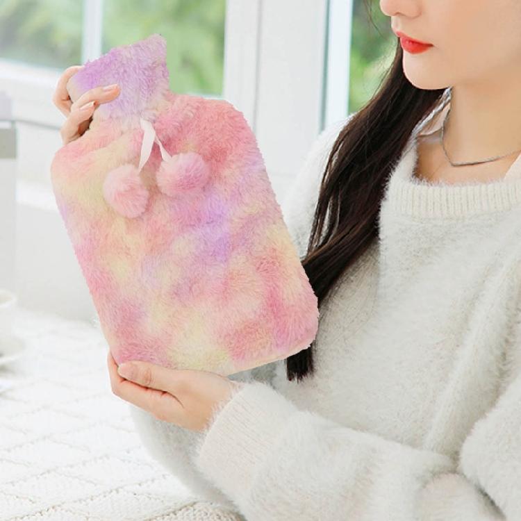 2 Litre Plush Hot Water Bottle with Cover Protector Anti-Scald Hot Water Bag 2000ml Warm Lasting Bottle Bag Container