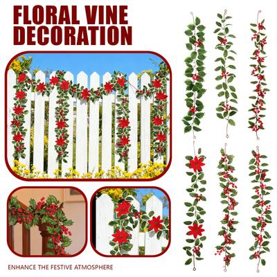 1m Artificial Flower Vine, Fake Flower Vine, Plastic Flower, Pipe Cover, Balcony Decoration