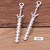 10 Pieces Bookmark Charms Knight Swords Accessories Supplies Retro Long Pendants for