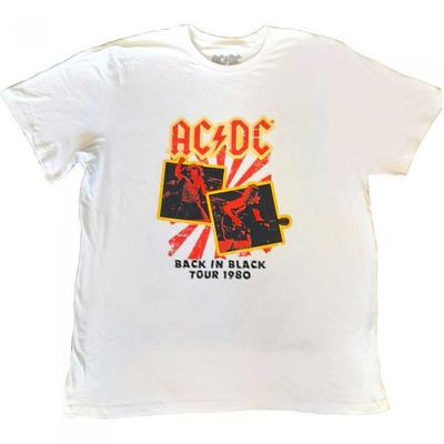 AC/DC Unisex Voksen Back in Black Tour 1980 Pluss T-skjorte