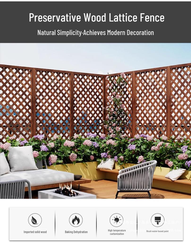 Anti-Corrosion Wood Garden Fence & Climbing Frame for Outdoor Spaces