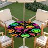 Outdoor Round Table Cover With Umbrella Hole Waterproof Elastic Edge Patio Garden Deck