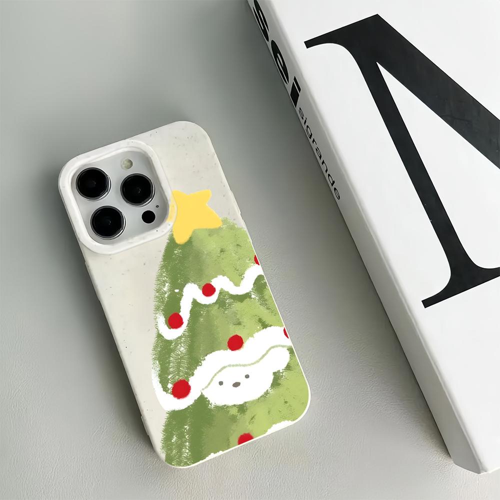 

Green Christmas Tree Phone Case For IPhone 16 15 Case For IPhone 11 13 12 14 Pro Max XR X Xs Max 7 8 Plus Cover Case Funda 7PlusOr8Plus