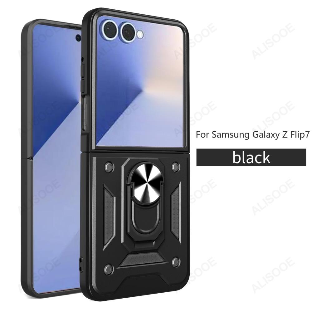 Z Flip 7 Case for Samsung Galaxy Z Flip 7 Case Armor Shockproof Magnetic Ring Stand Holder Cover for Samsung Z Flip7 5G Capa