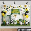 2D Boys Soccer Birthday Photography Backdrop, Football Party Decor