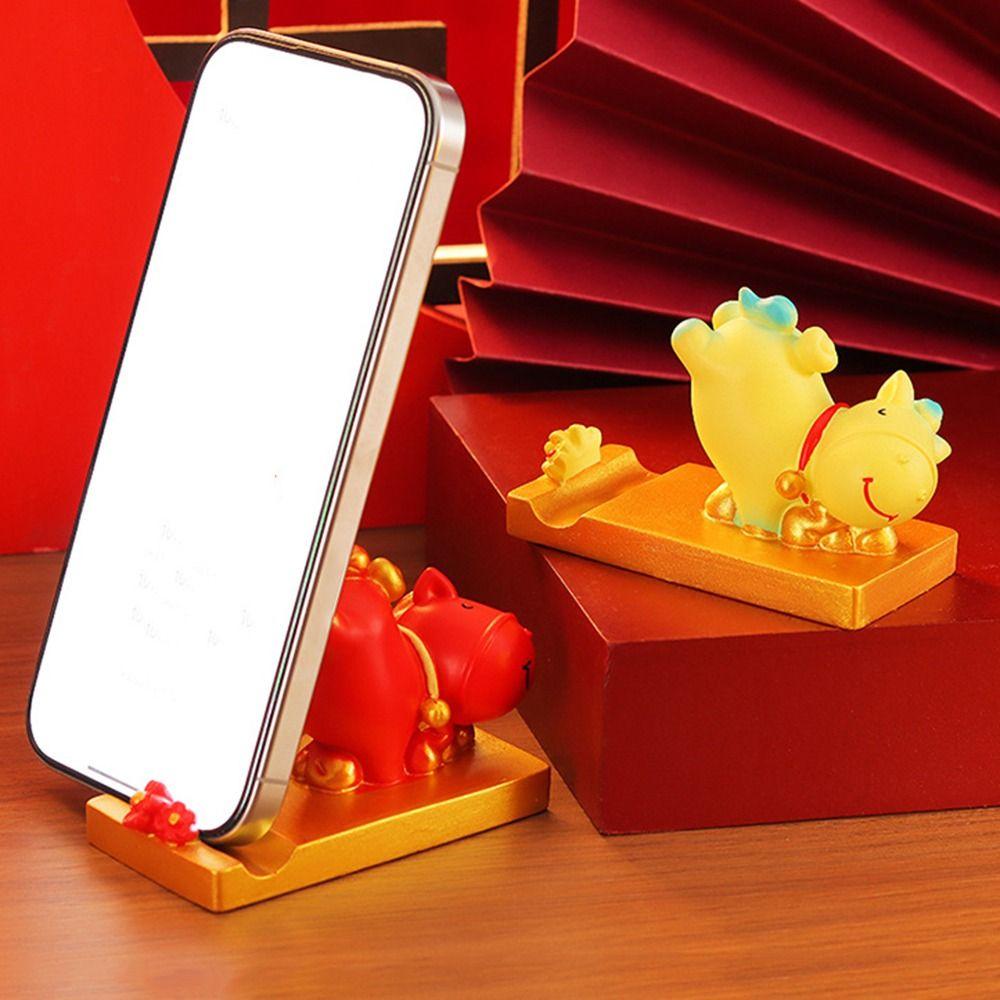 Creative Horse Mobile Phone Stand Year of The Horse Resin Cartoon Horse Statue  Desktop Display