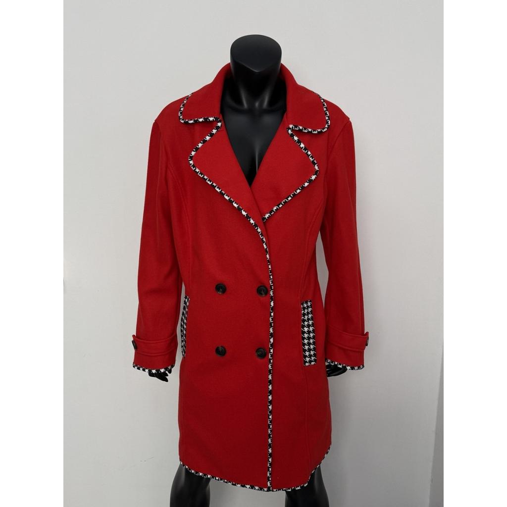 Autumn New Women's Long Wool Trench Coat Color-block Double-breasted European Size Outerwear