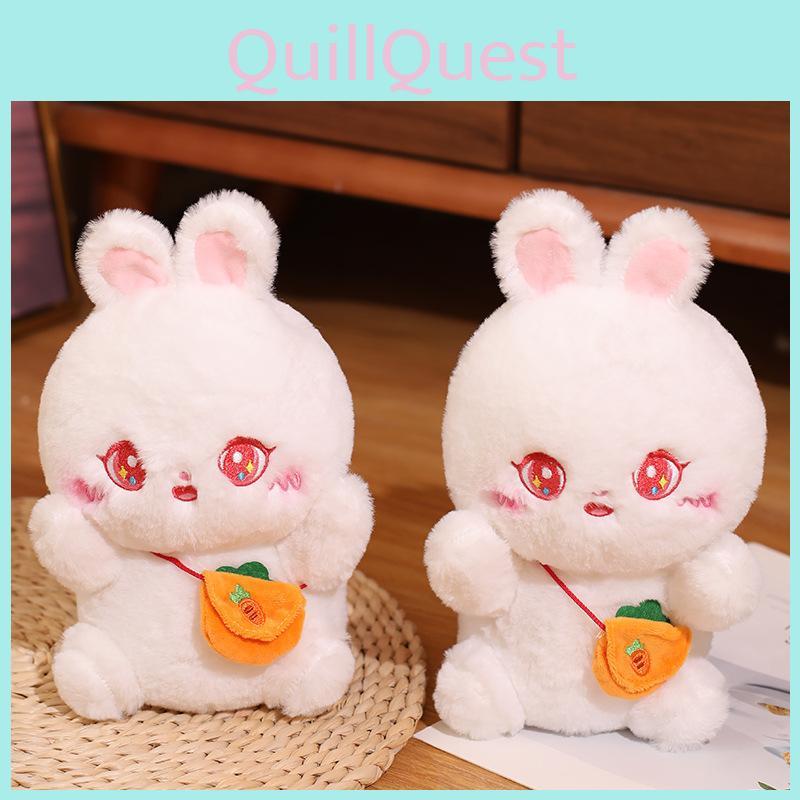 Cute White Bunny Plush Toy With Cartoon Rabbit Design For Kid And Collectors