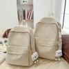 Solid Color Backpack Women's Large Capacity College Style Backpack Student Schoolbag