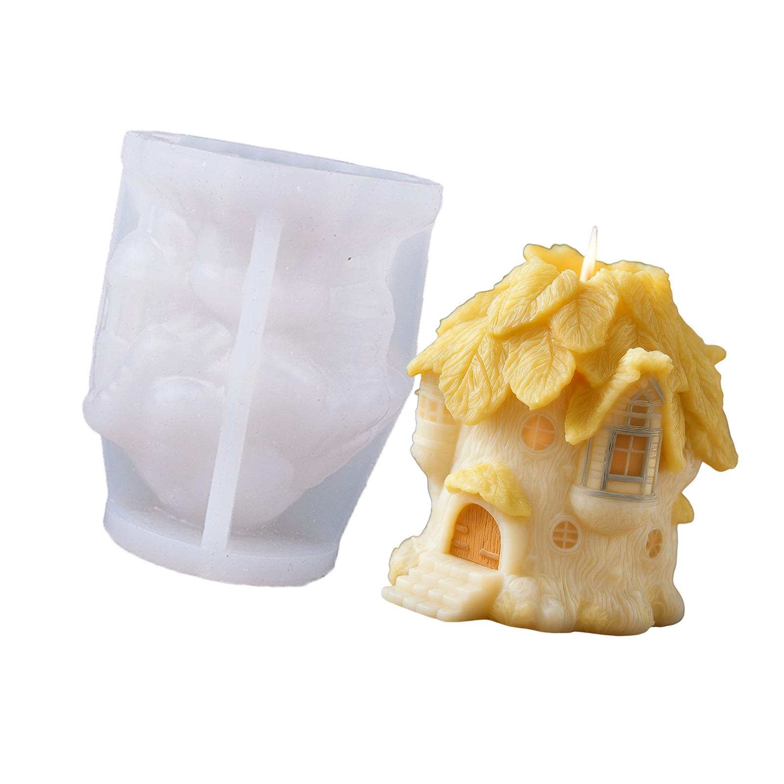 

Holiday Candle Silicone Molds Tree Cabin Shape Silicones Mould Heat Resistant For Making Candle Soap Home Decoration 1