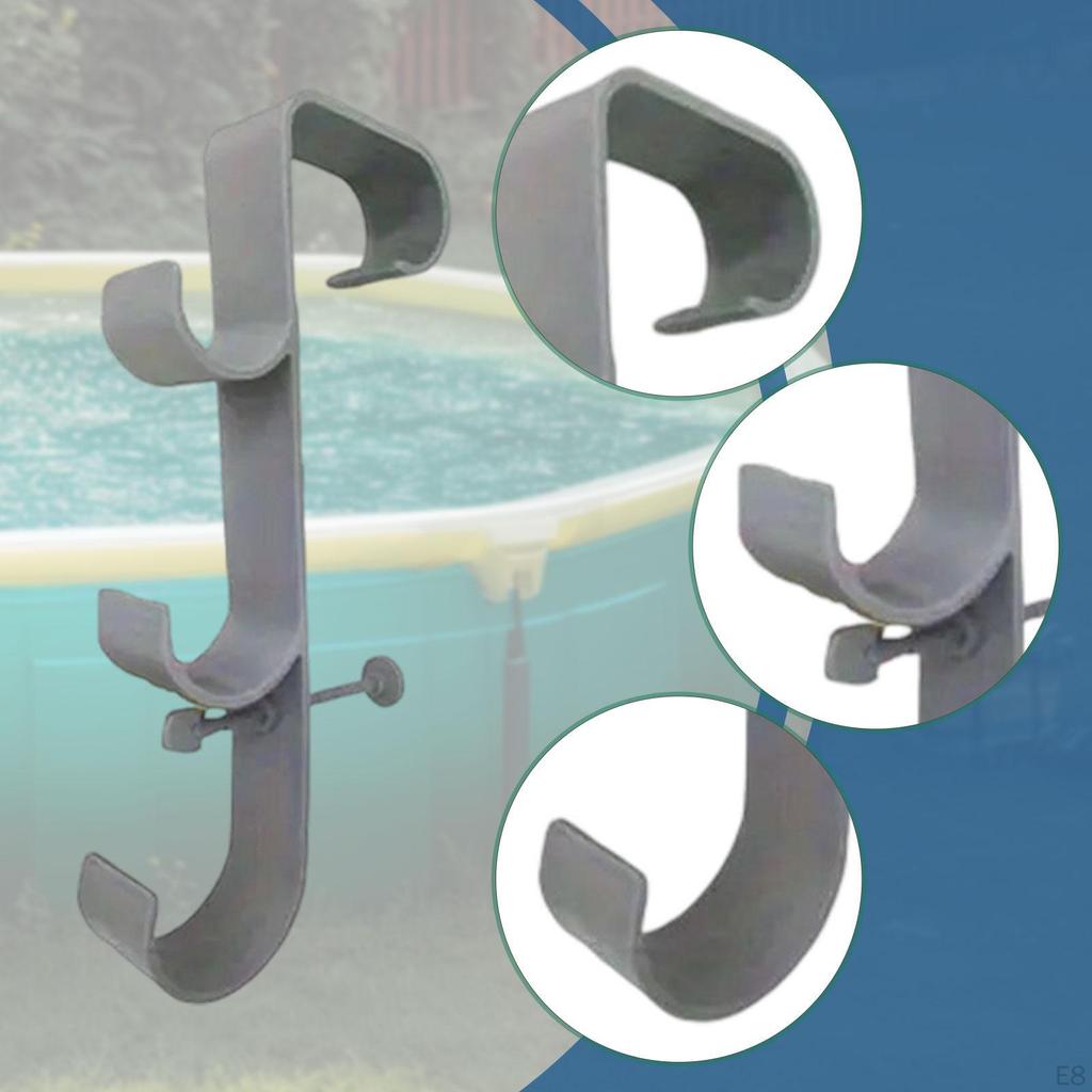 Pool Pole Hanger Above Ground Equipment Organizer Triple Hooks Tool Holder Storage Hook for Vacuum