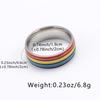 Edelstahl Regenbogen Emaille Breiter Band Partnerring