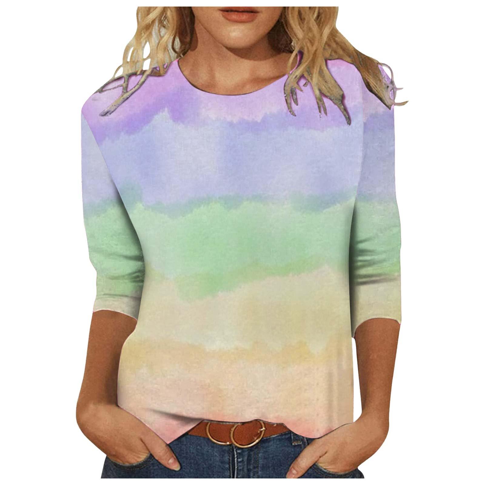 Fashion Women s  And Winter Casual Round Neck Printed Long Sleeve Top L