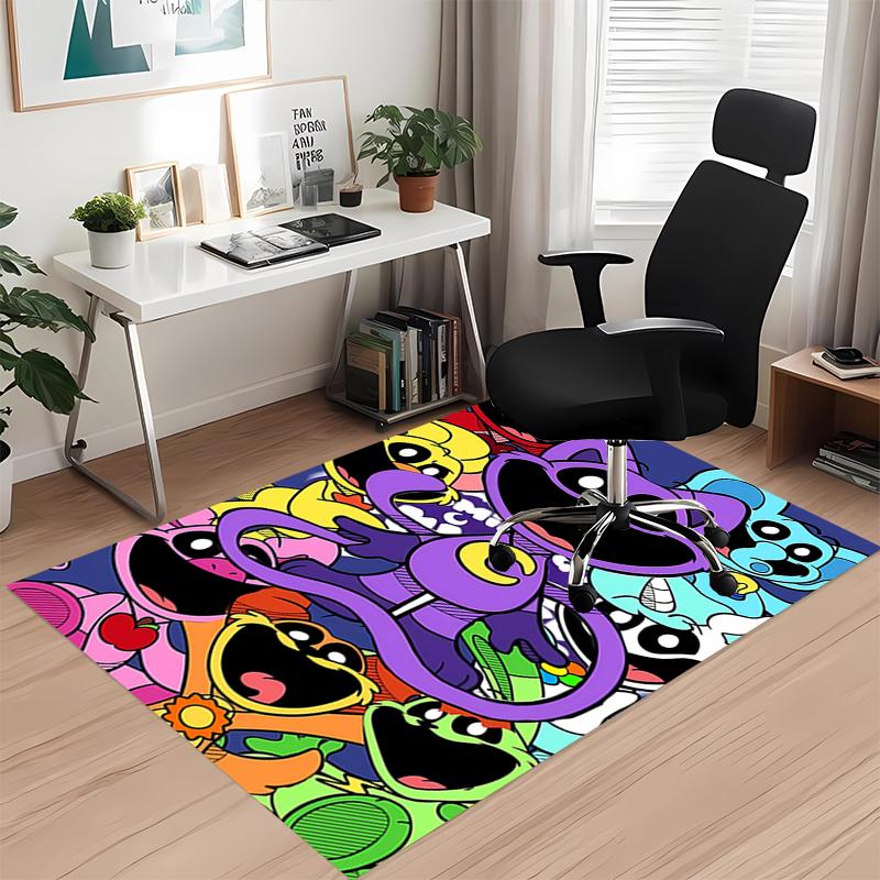 Smiling Critters Printed Carpet, for Office Chair Living Room Bedroom Kitchen Room Decor Gifts.