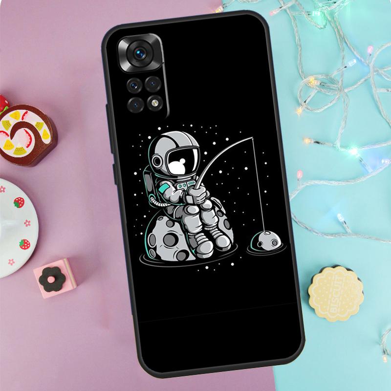 Aesthetic Space Moon Astronaut Case For Xiaomi Redmi Note 14 Pro 9 10 11 12 13 9S 10S 11S 12S Redmi 14C 10C 12C 13C Cover