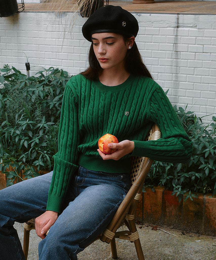 ROLAROLA Color Line Cable Knit Green