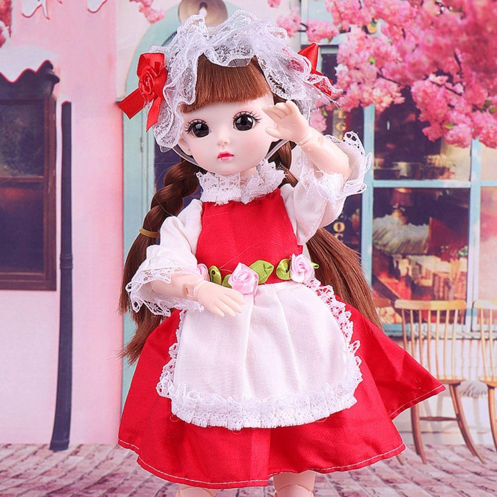With Wig Make Up 30cm Bjd Doll with Clothes Princess Makeup Ball Joint Doll  Birthday Gift