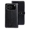 IDEWEI For iPhone 17 Pro Max Case Crocodile Texture PU Leather Flip Phone Cover
