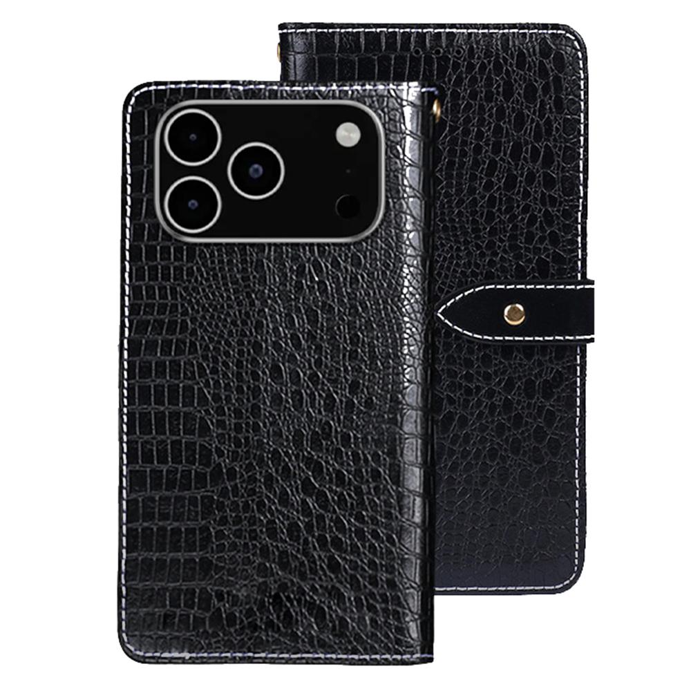 IDEWEI For iPhone 17 Pro Max Case Crocodile Texture PU Leather Flip Phone Cover