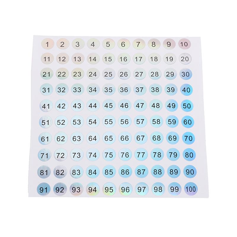 1–500 Laser-Nummern-Etikettenaufkleber, Bastel-Nagellack-Lippenstift-Farbetiketten-Aufkleber