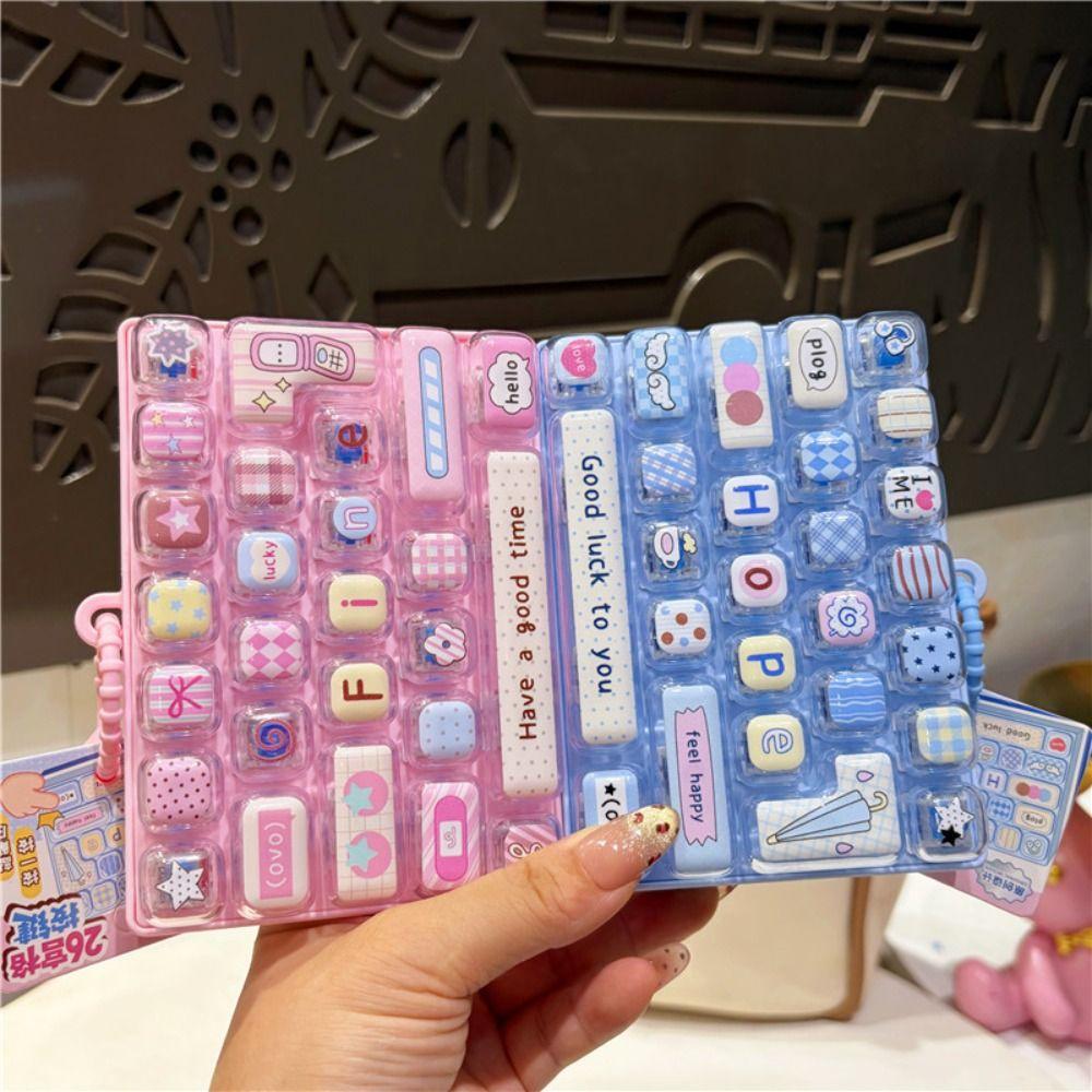 26-key Keyboard Keychain Pressable Keys Keyboard Toy Durable Press Button Toy Bag Ornament