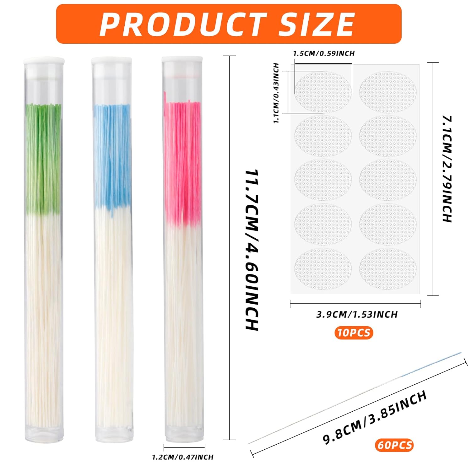 280 Pcs Piercing Care Kit - 180 Pcs Ear Hole Cleaner Floss & 100 Pcs Earring Lobe Support Patches Disposable Earring Hole Cleaner and Heavy Earring