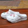 Women's Thick-Soled Height-Increasing Clogs with DIY Flower Bow Accessories, Non-Slip Wear-Resistant Lightweight Garden Shoes, Women Shoes