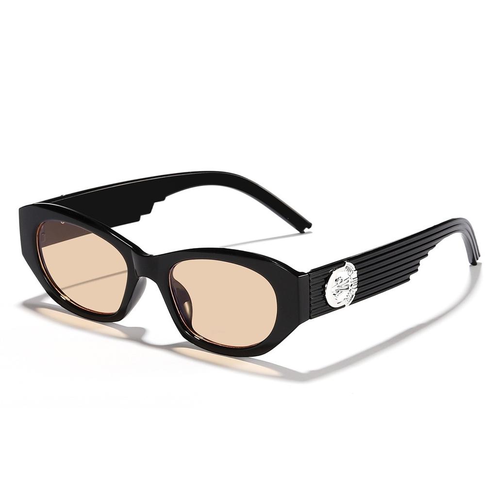 Rennes high-quality new European and American personalized retro small frame YK style contrasting color fashionable versatile sunglasses