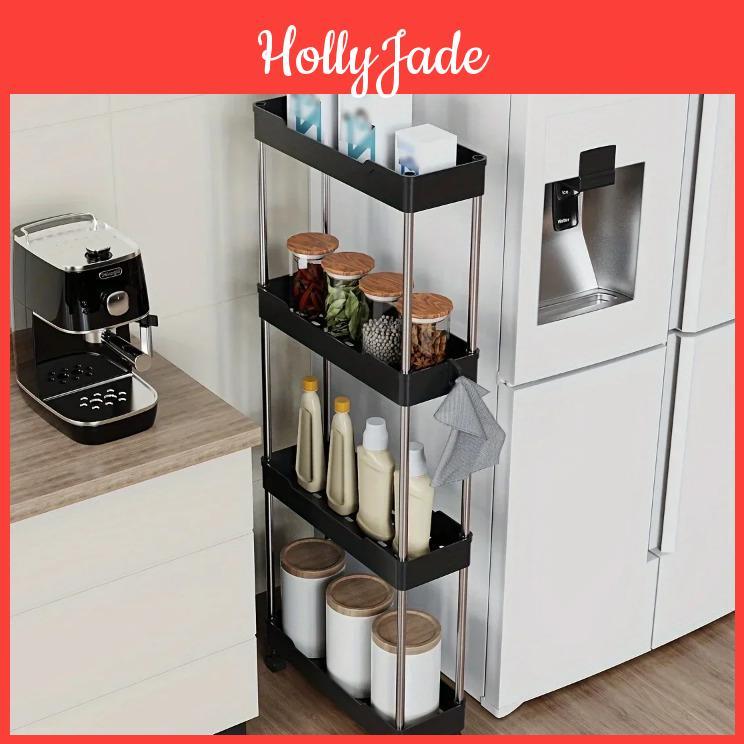 Wheels Storage Bathroom Rack With 34 Layer Rolling Utility Cart Bathroom Storage Organizer Multipurpose Utility Cart