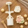 Lotuses Rabbit Moon Cake Molds 50G Manual Press Set, Plastic Pastry Shaping Tool for Pattern Dessert, Home Baking, and DIY Pastry Projects