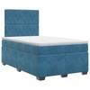 Box Spring Bed with Mattress and Headboard Blue 120 X 190 Cm Velvet