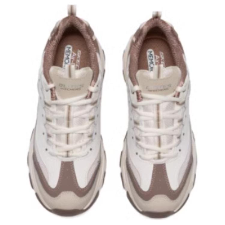 Skechers DLites 1.0 Sport Lifestyle Series Trendy Durable Low-Top Dad Shoes Men Sneaker Beige 52675-NTBR