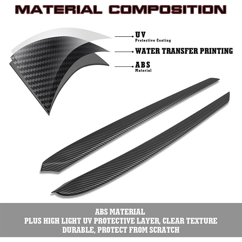 Door Dash Trim Panel For Tesla Model 3 Y Car Dashboard Cover Carbon Fibre ABS Interior Accessories Sticker 2021-2024 New