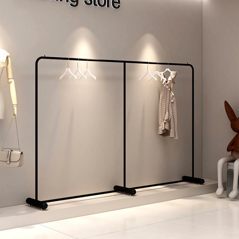 Minimalist Floor-Standing Hanger Rack for Men's and Women's Clothing Displays