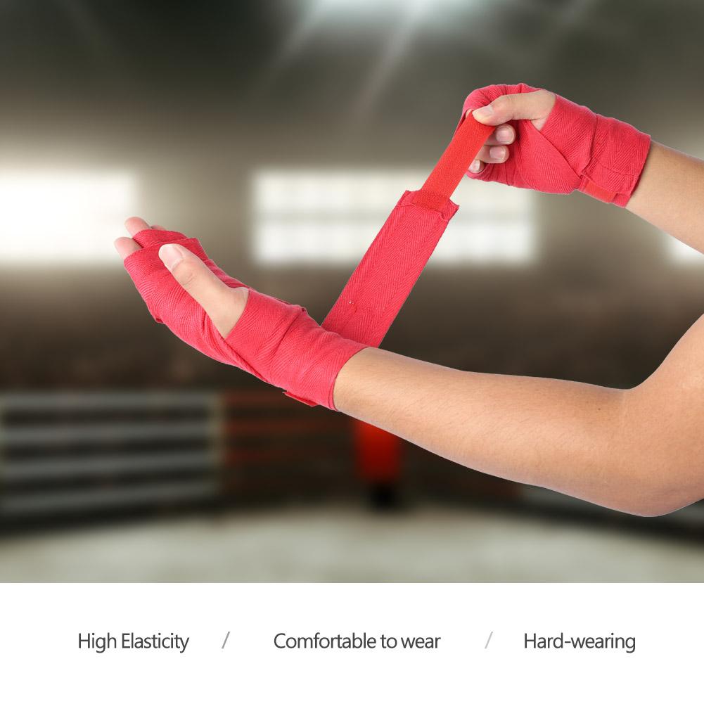1 Pair Elastic Hand Wrap Bandages Punching Handwrap Protector for Boxing Muay Thai(Black, )