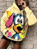 Fashionable women's loose casual street style hooded sweatshirt, loose casual, fashionable top