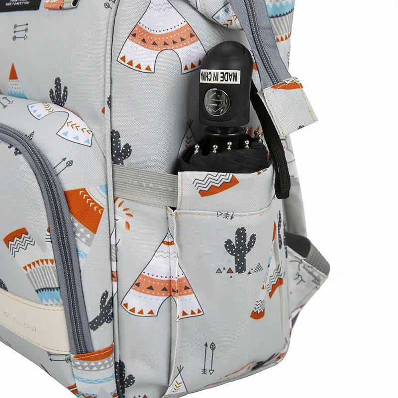 Multi Functional Backpack Large Capacity Leisure Bag Mom's Bag Zipper Opening Solid Color Travel Backpack