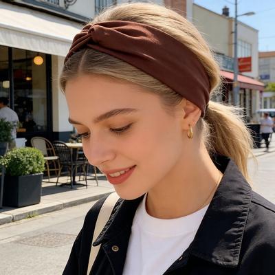 Bohemian Elastic Hair Bands for Women, Wide Edge Breathable Sweat Absorbent Headbands