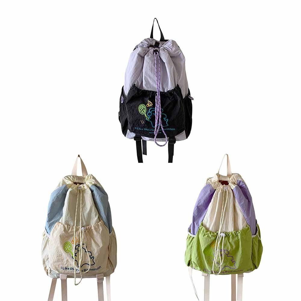 Large Capacity Fitness Shoulder Bag Cartoon Puppy Drawstring Fitness Bag  Women