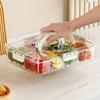 Divided Serving Tray with Lid , Food Storage Container, Snack Box, 8 Compartment Snack Containers, Fruit Storage Containers