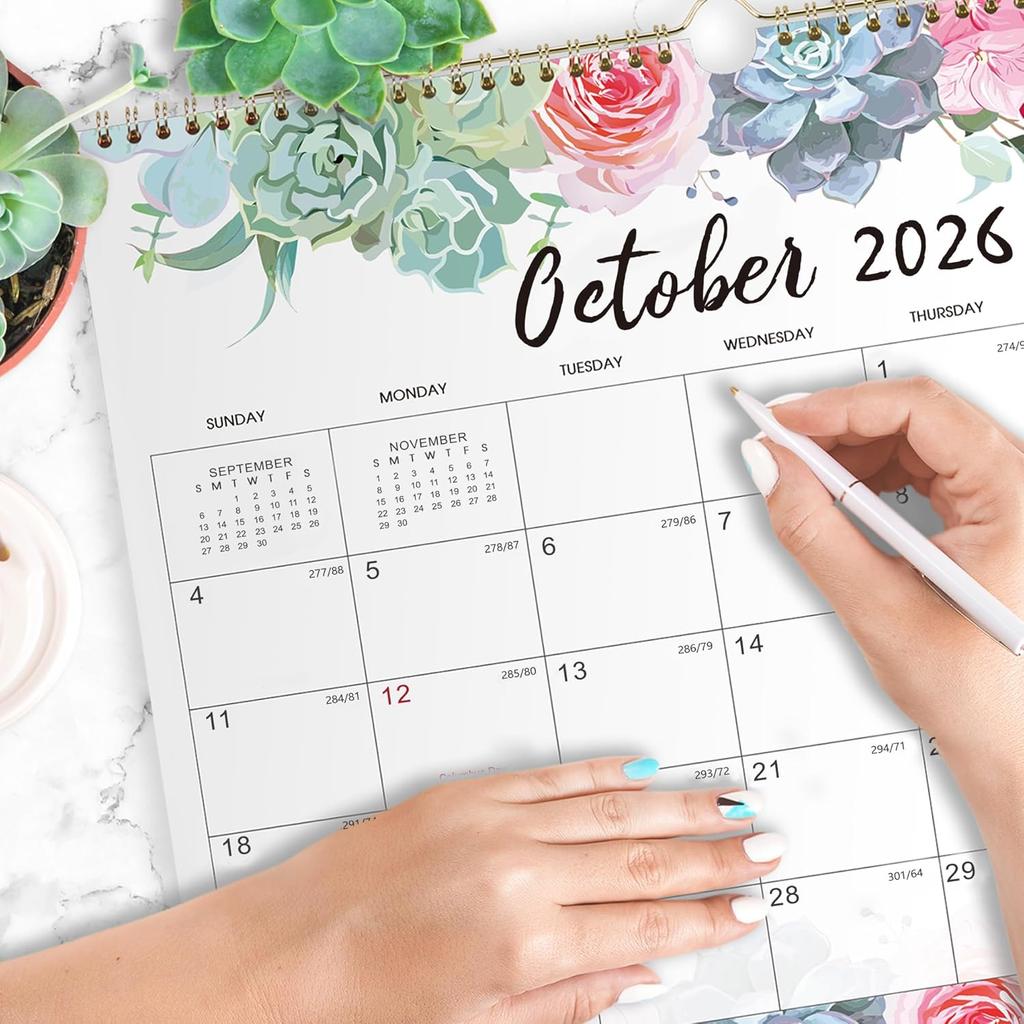 2026 Calendar - JAN 2026 - DEC 2026, 14.6'' X 11.4'', Wall Calendar 2026, Twin-Wire Binding, 12 Months Calendar, Premium Paper