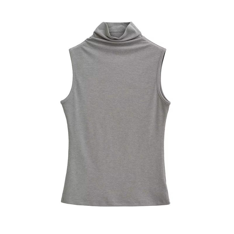 Women's Sleeveless High Neck Slim Fit Summer Vest