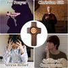 M-1/3pcs Wooden Cross Finger Stress Relax Gifts Christians Fidget Cross My Heart Pocket Prayer Cross Spiritual Symbol Home Decor